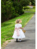 Puff Short Sleeves Ivory Cotton Flower Girl Dress With Frills